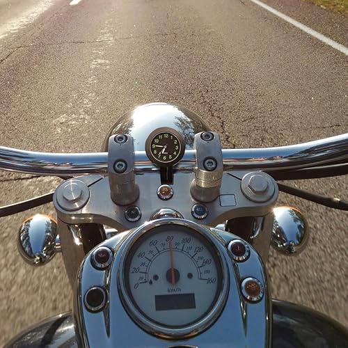 Miniatura 4 de 7/8 Handlebar Luminous Dial Motorcycle Clock, Bike Handlebar Shock Quartz Clock for Motorcycle, Cruiser, Chopper, Custom Bikes