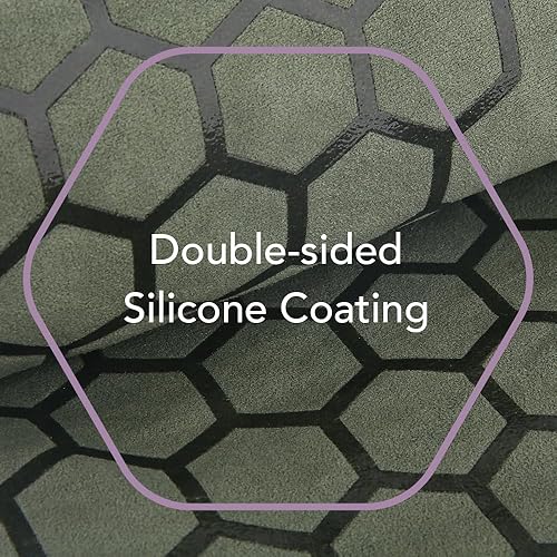 Miniatura 6 de Clever Yoga Toalla para esterilla de yoga caliente, agarre antideslizante para yoga caliente, absorbente del sudor, agarre de silicona de panal, se