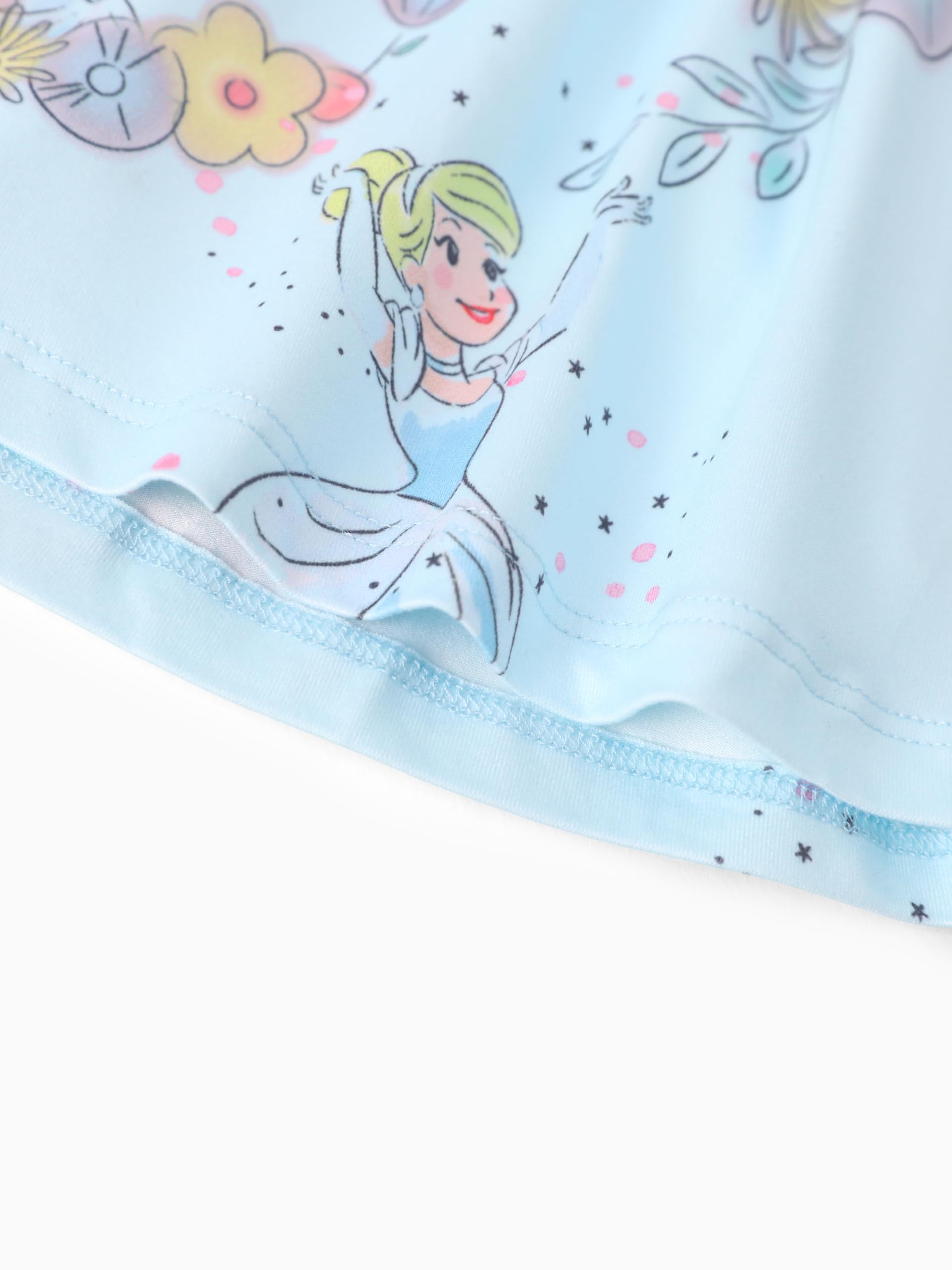 Disney Vestito da principessa per neonata con stampa floreale e maniche lunghe con volant | Abiti con licenza ufficiale: Frozen, Minnie, Princess, Stitch, Gwen, Trilli, Marie, Judy per casual, Halloween e Natale