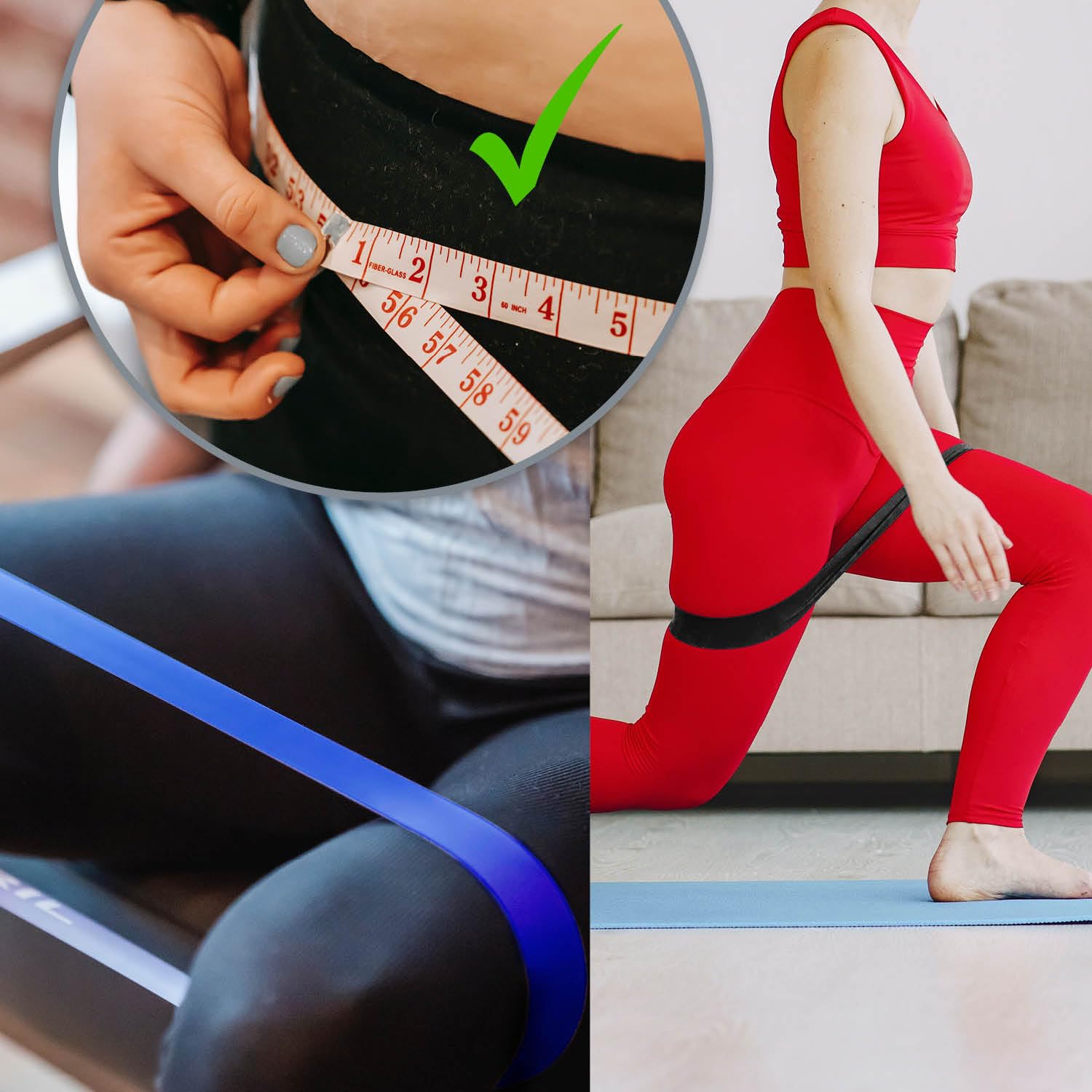 Set Di 3 Fasce Di Resistenza Per Anca - Fasce Fitness Antiscivolo Per Allenamento E Riabilitazione - Foto 9