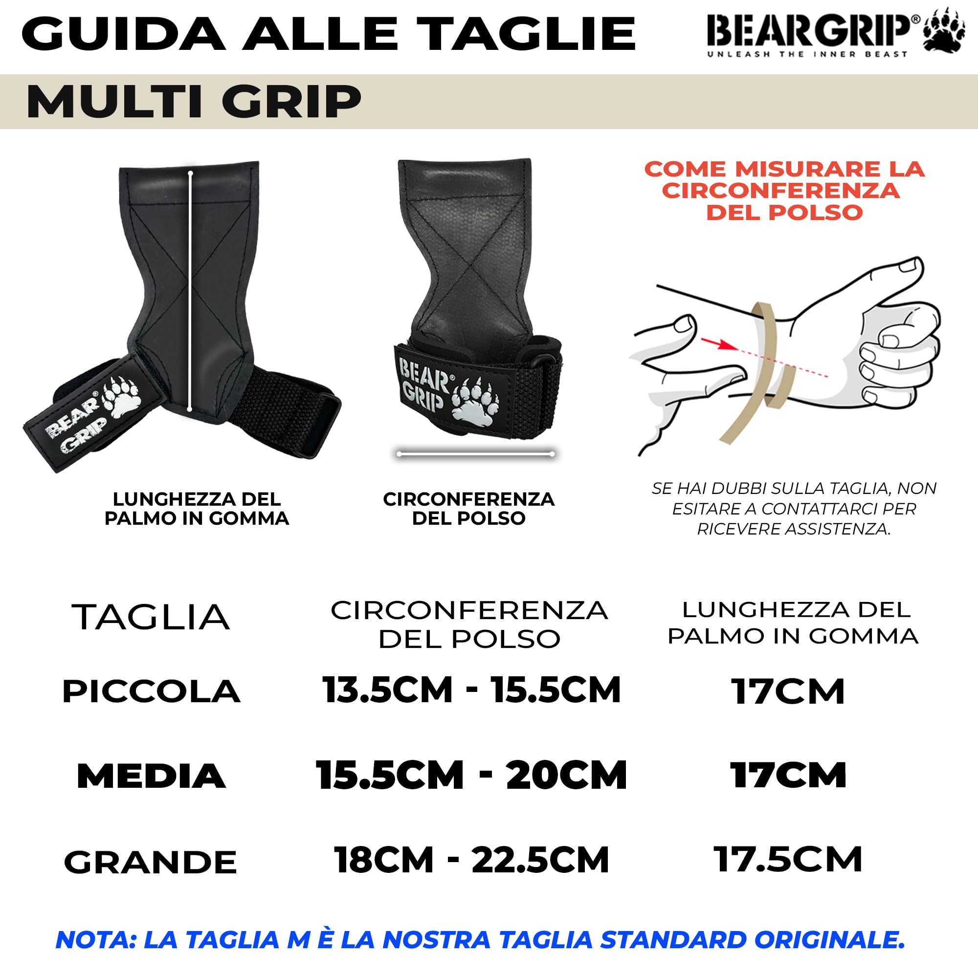 BEAR GRIP Multi Grip Straps Hooks, Premium Heavy Duty Weight Lifting Straps Gloves for Deadlifts, Rows & Weight Training, Wrist Support
