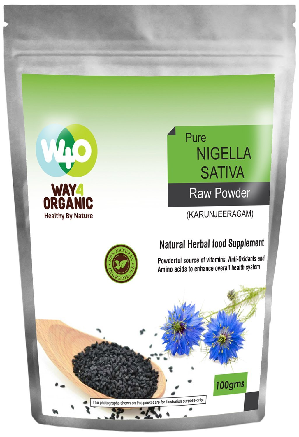 Way 4 Organic Nigella Sativa Raw Powder - 100G