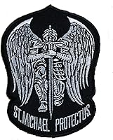 Vista 2 de St. Saint Michael Protect Us - Parche bordado táctico militar para operador del ejército con cierres de gancho y bucle, 3.54 x 4.72 pulgadas