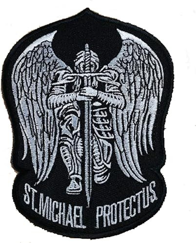 Miniatura 2 de St. Saint Michael Protect Us - Parche bordado táctico militar para operador del ejército con cierres de gancho y bucle, 3.54 x 4.72 pulgadas