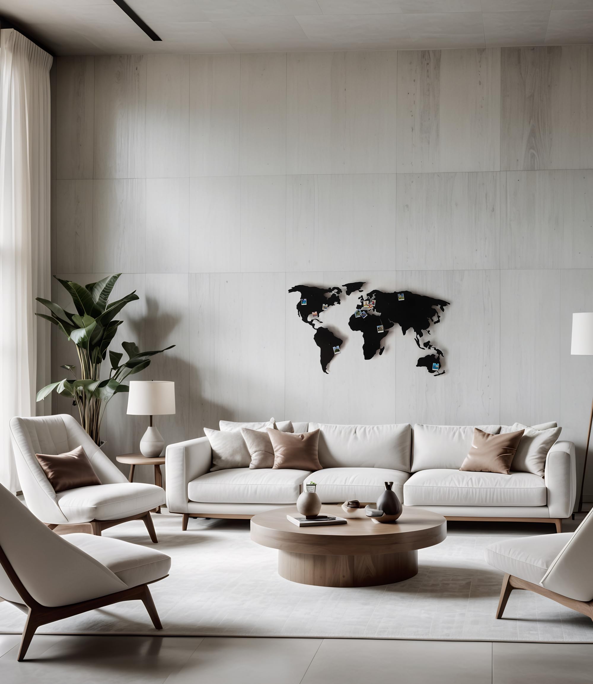 Decorizzly® Weltkarte aus Metall Magnettafel Wanddeko,120cm x 65cm Moderne und Einzigartige Wanddekoration, Hauptzusatz, Dekoration World Map magnetisch (3D Karte)