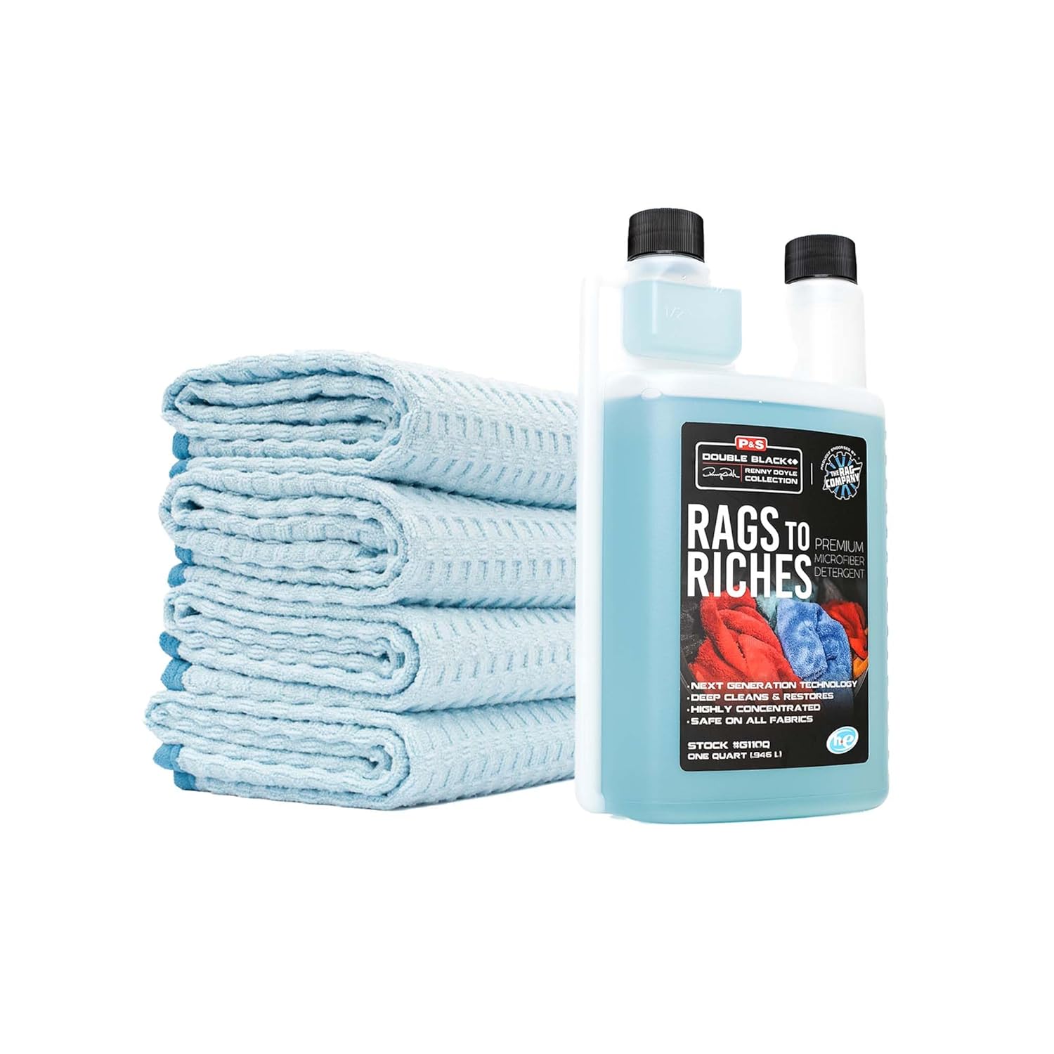 Toalha de Microfibra Waffle Light Blue Dry Me A River 16x24 - The Rag Company