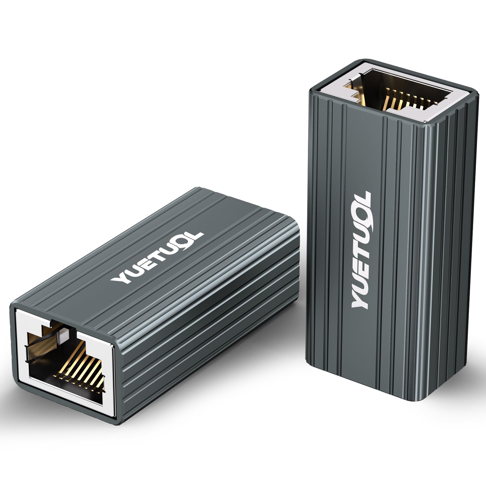 YUETUOL RJ45 Kupplung LAN Kabel Verlängerung - Ethernet Netzwerkkabel Verbinder 10 Gigabit für Netzwerkkabel, Netzwerk Coupler, Patchkabel, Cat8, Cat7, Cat6, Cat5e, Cat5(2 Stück)