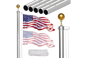 20FT Flag Pole Kit: Durable Aluminum Flagpole for Residential and Commercial Outdoor Spaces