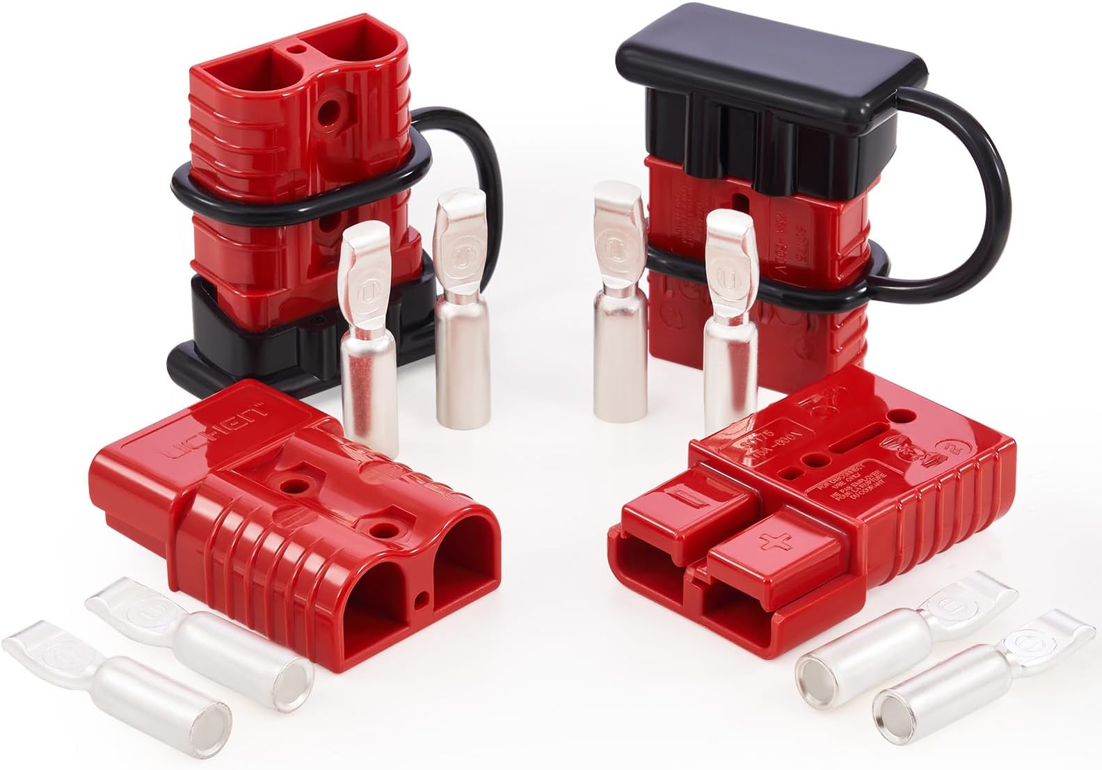 Orion Motor Tech Wire Connector 4 Pack, 175A Wire Harness Plug Kit for 2 Gauge Cables, 12V to 36V Battery Quick Connect Disconnect Set for Car Bike ATV Winches Lifts Motors More, Set of 4, Red