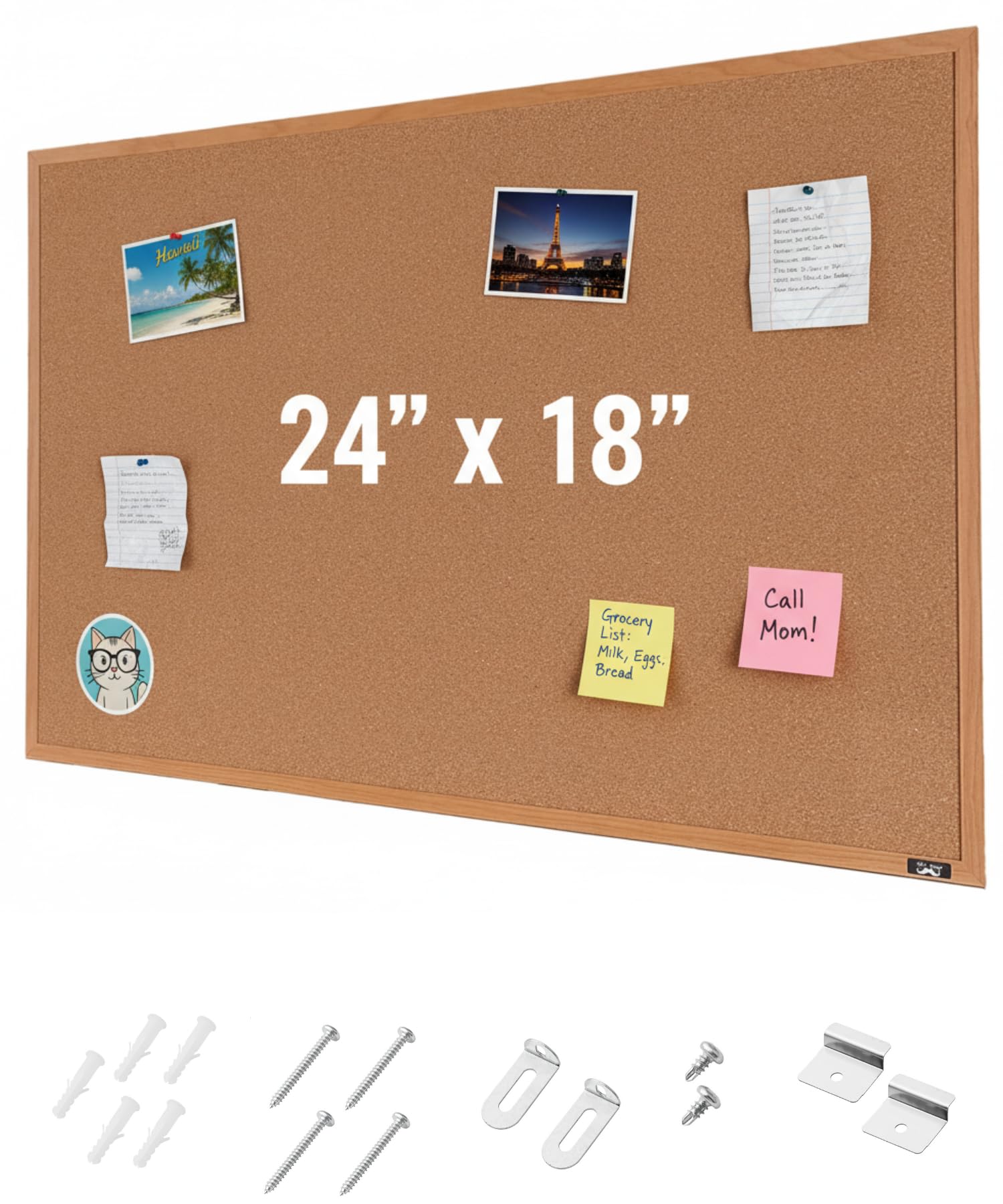 Mr. Pen- Cork Notice Board, 24 X 18 Inches, Cork Bulletin Board for Walls, Pin Boards, Framed Corkboard, Decorative Hanging Pin Boards, Perfect for