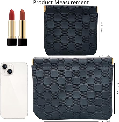 Miniatura 2 de lomkya Bolsa de cosméticos grande de piel sintética, bolsa de maquillaje para mujeres y niñas, bolsa de aseo de viaje de 2 capas con divisor de asa,