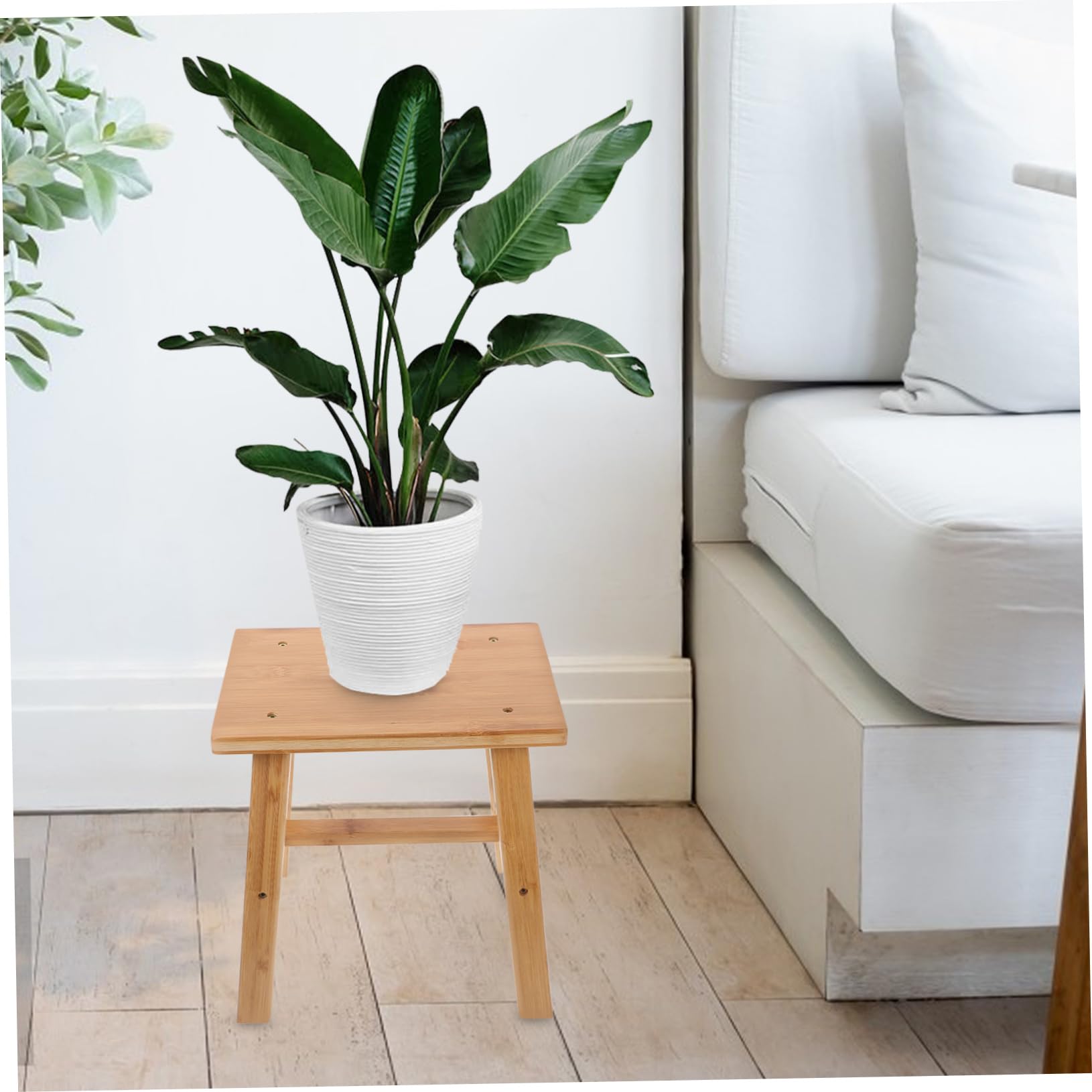 Yardenfun Taburete de Bambú Ligero y Multifuncional para Cambio de Zapatos, Banco de Madera para Niños y Adultos, Adecuado para Dormitorio y Baño