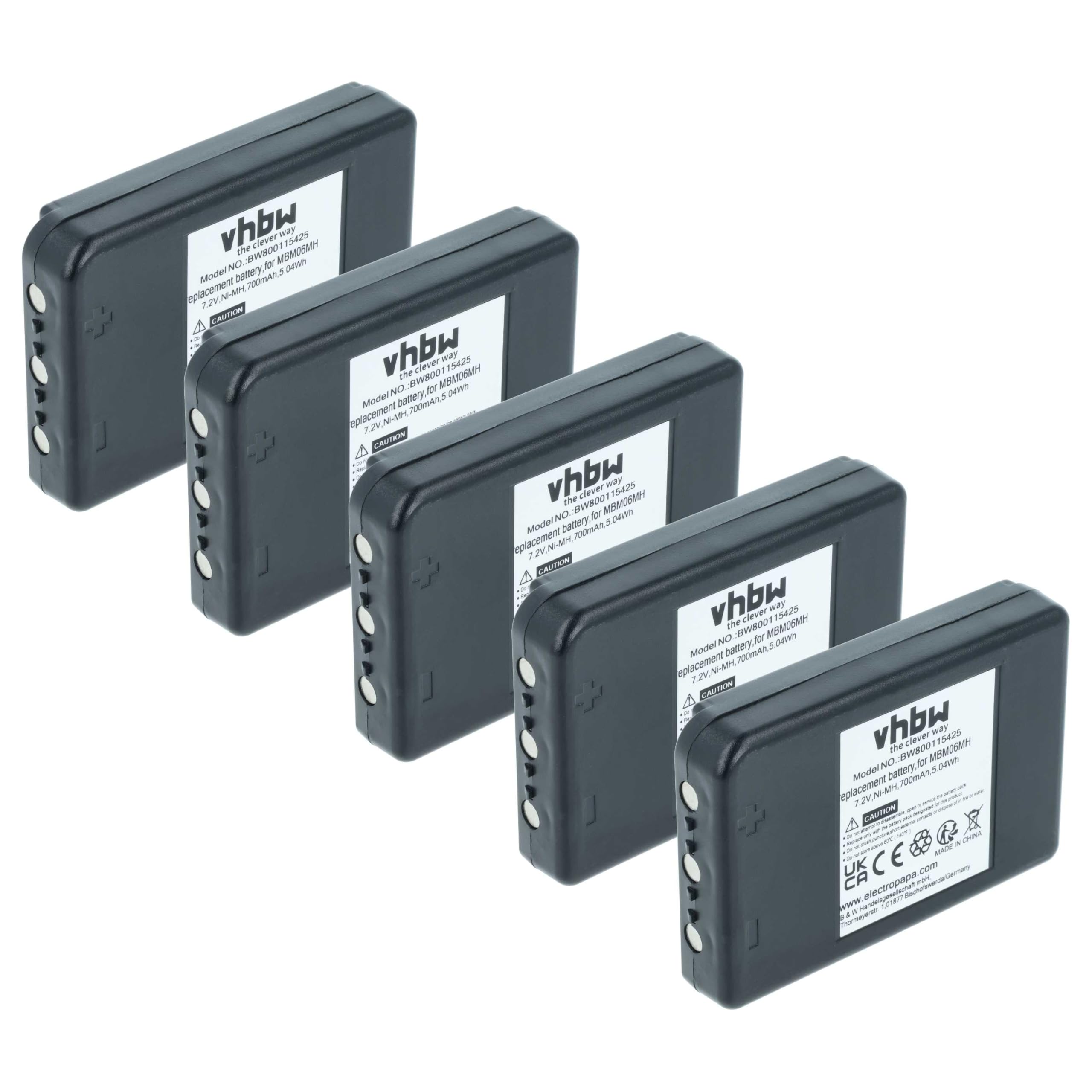 Autec MBM06MH 700mAh 7,2V NiMH batteria sostituisce radiocomando industriale vhbw