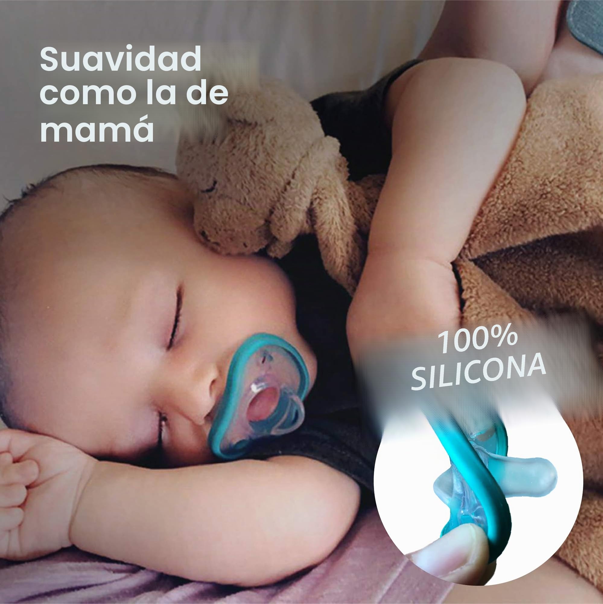 Nanobebe - Chupetes para bebés de 0 a 3 meses - Ortodóntico, curvas cómodamente con contorno facial, galardonado para bebés lactantes, 100% silicona, libre de BPA, 2 unidades, color rosa