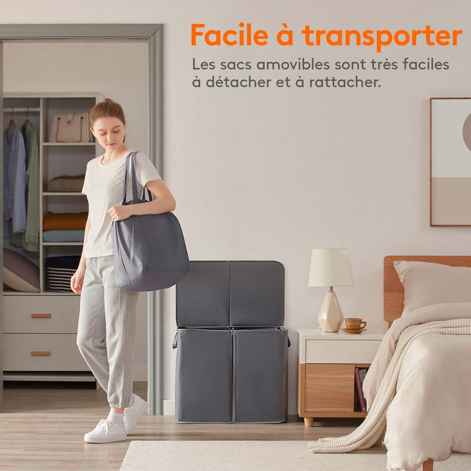 Lifewit 100L Panier A Linge Avec Couvercle En Bambou, Corbeille A Linge Pliable Avec Sac Amovible, Bac A Linge, Laundry Basket Pour Chambre, Salle De Bain, Buanderie, Noir