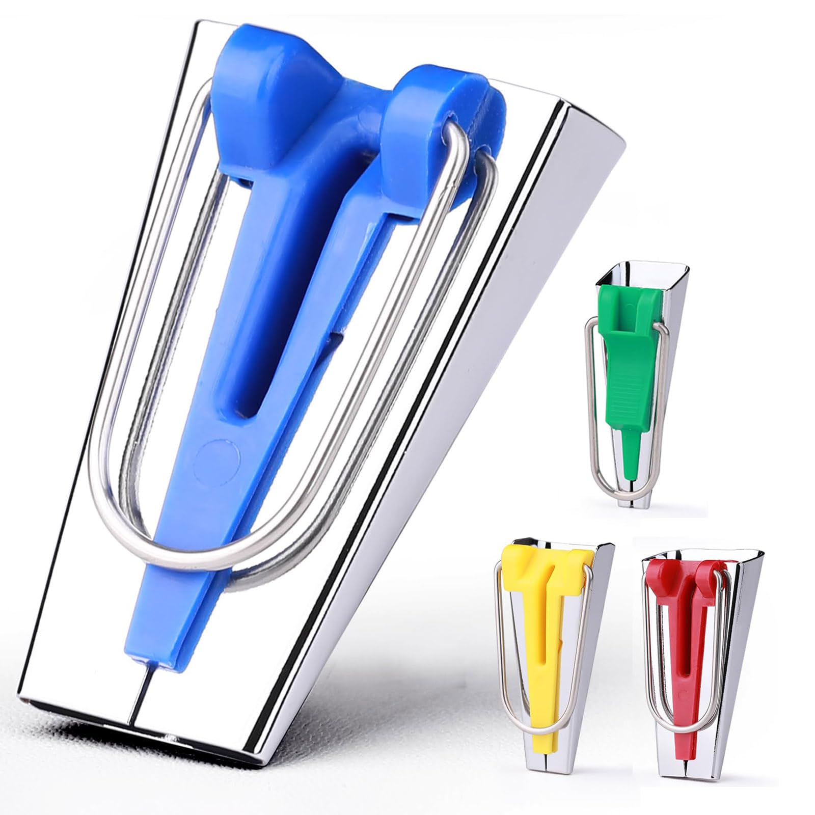 4 Sizes Bias Tape Maker Set,Single and Double Fold Fabric Bias Binding Maker Sew Tools for Fabric Quilting Sewing Crafting DIY Quickly Customize of 1/2" 1/4" 3/4" 1" Quilting Tools Kit