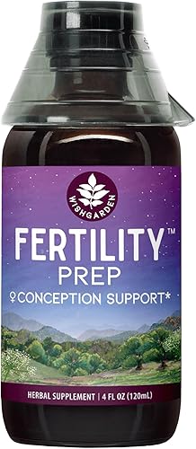 WishGarden Herbs Fertility Prep Conception Support - Suplemento de hierbas para fertilidad para mujer totalmente natural con Vitex, maca roja y hoja