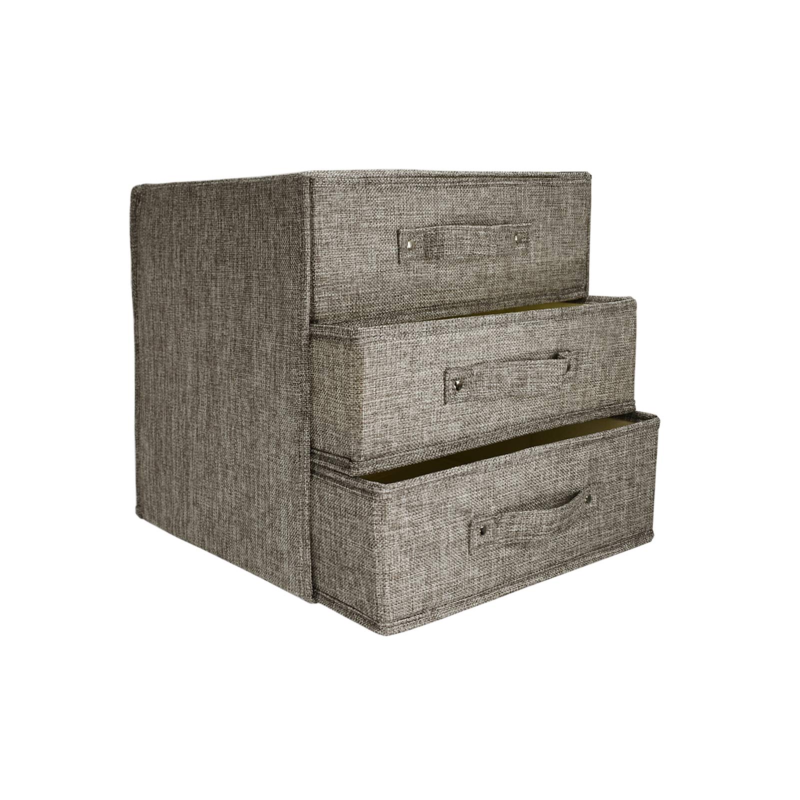 Rihud Grey Fabric Stroage Box With Lids Foldable Drawer Dividers Organiser Wardrobe Organiser Drawer Inserts Underwear Storage Boxes Closet For Socks, Bras, Ties, Scarves, Clothes (, Large)
