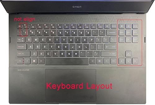 Miniatura 2 de Funda de silicona para teclado compatible con HP OMEN 16.1" 16t-wf000 16-wf0097nr 16-wd0063dx 16z-xf0000 16-xf0033dx 16-xf0087nr 16z-xd000