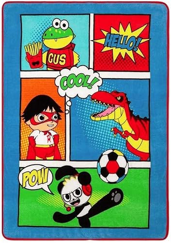 Ryan World - Manta de felpa suave para niños, 46 x 60 pulgadas