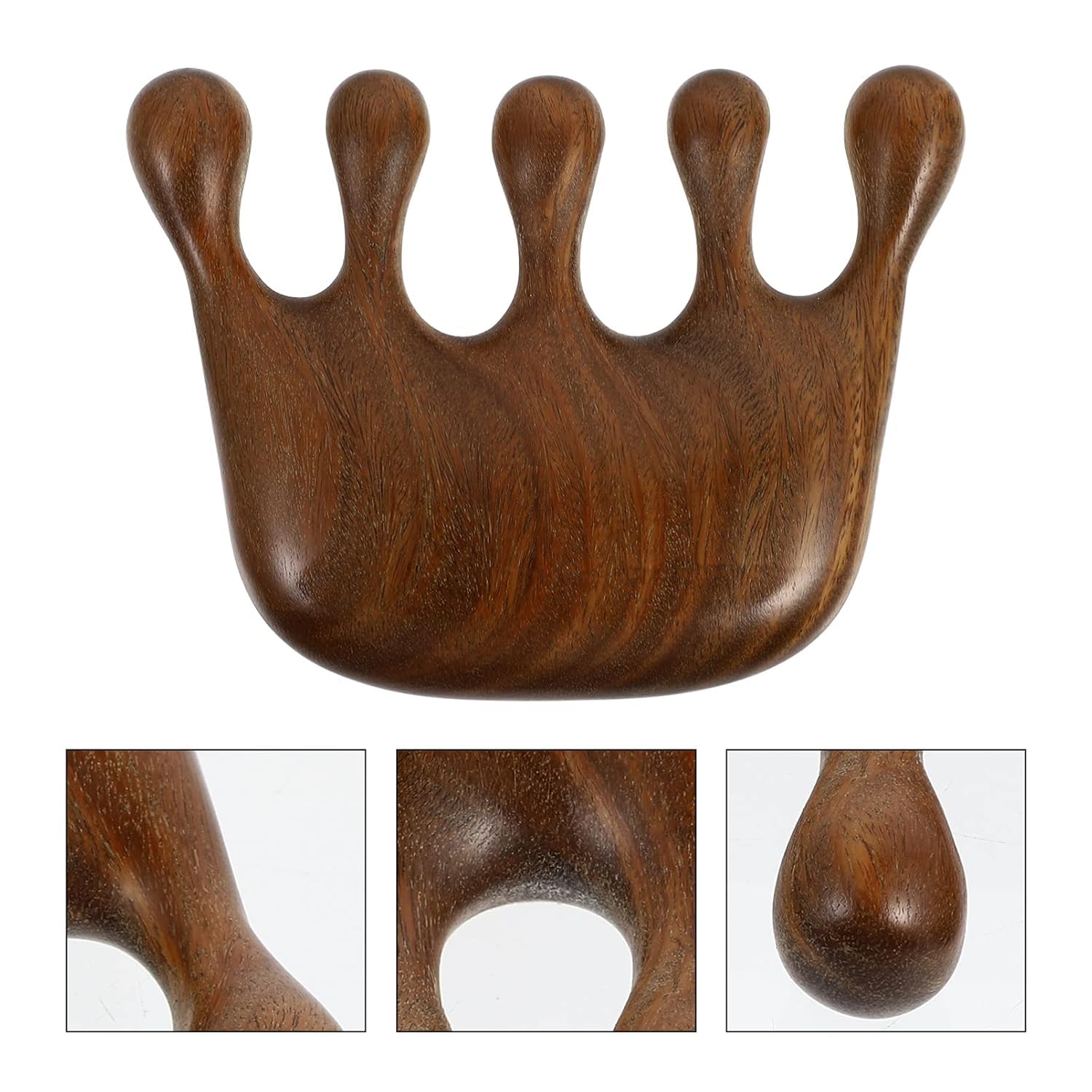 Flavoma Natural Wood Wide Tooth Hair and Scalp Massager Comb | Gua Sha comb for scalp | Multi-Functional Tool Scraping | Multifunctional Meridian Massage Comb | Ideal for Head and Neck Massage | Scalp Massage No Static Head Massager Tool Physical Therapy 2