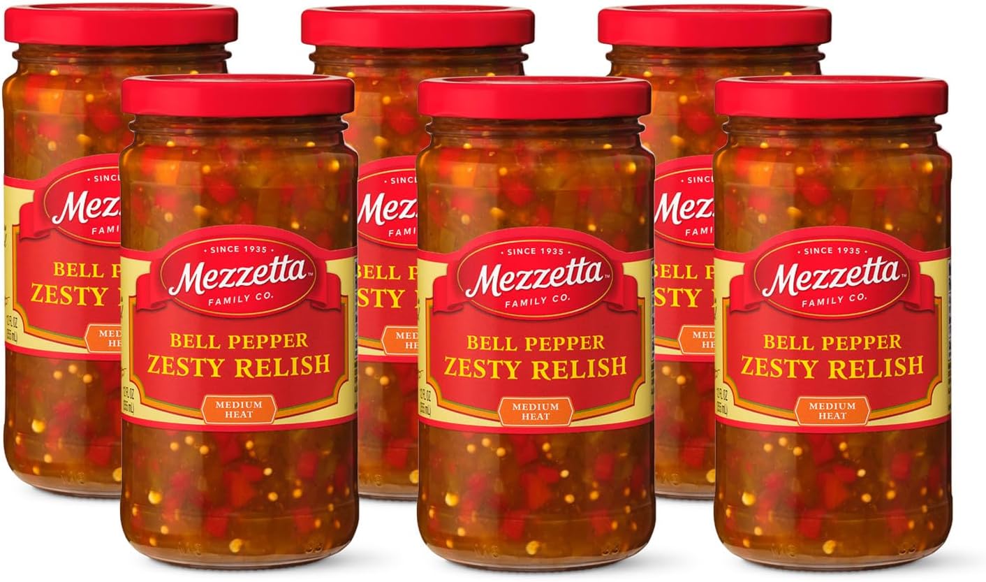 - Mezzetta Zesty Relish with California Bell Peppers and Jalapenos - Perfect for Sandwiches, Burgers, Brats & Franks - Sweet & Spicy Flavor - Made with Fresh Jalapeno Peppers - 100% Local Ingredients