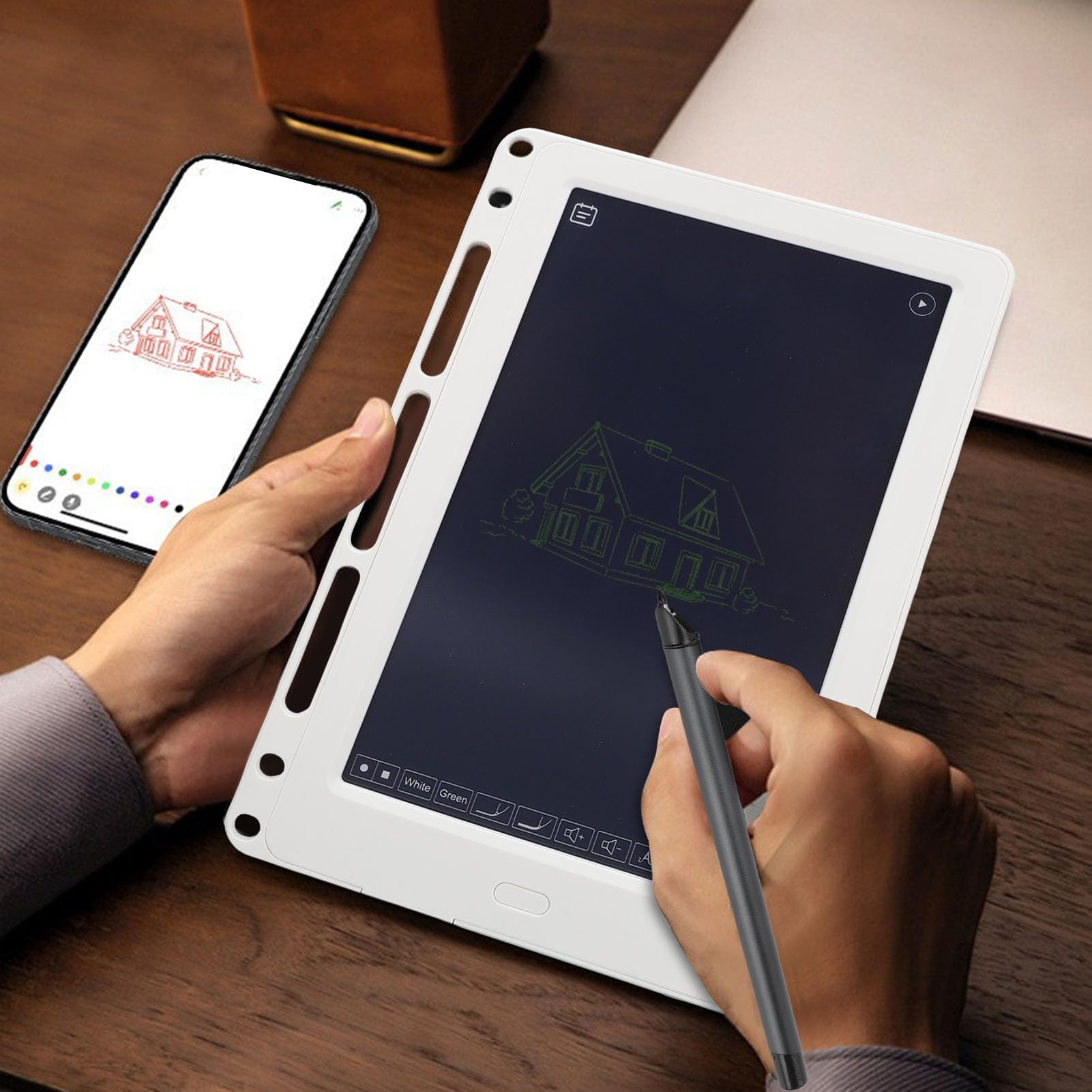 Il Set di Tavole da Scrittura con Penna Digitale Riutilizzabile Intelligente Sincronizza la Tavoletta con AI in Tempo Reale per Riunioni in Ufficio, Dimensioni Lega di Alluminio 9,06x5,98x0,24