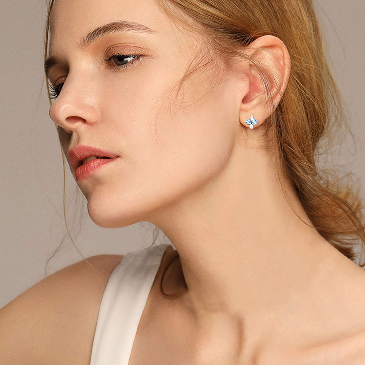 Pendientes de aro de plata de ley 925 para mujer, diseño de ojo turco, circonita cúbica, regalo de joyería para mamá, esposa, novia, Circonia cúbica