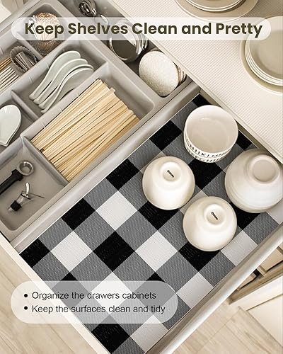 Miniatura 3 de Insigoo Revestimiento de estante de cajón para gabinete, protección antideslizante no adhesivo para alfombrilla de despensa de cocina, agarre