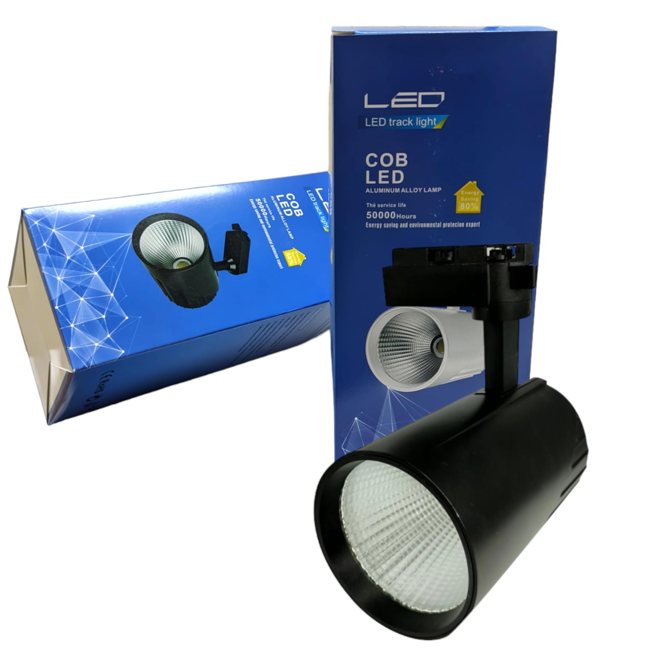 JANDEI - Pack x10 Spot de Plafond sur Rail Led 30W, Blanc Neutre 4200K, 3000 Lumens, 185V-265V AC Monophasé, Dressing en Aluminium, Vitrine, Magasin, Bureau. Couleur Noir