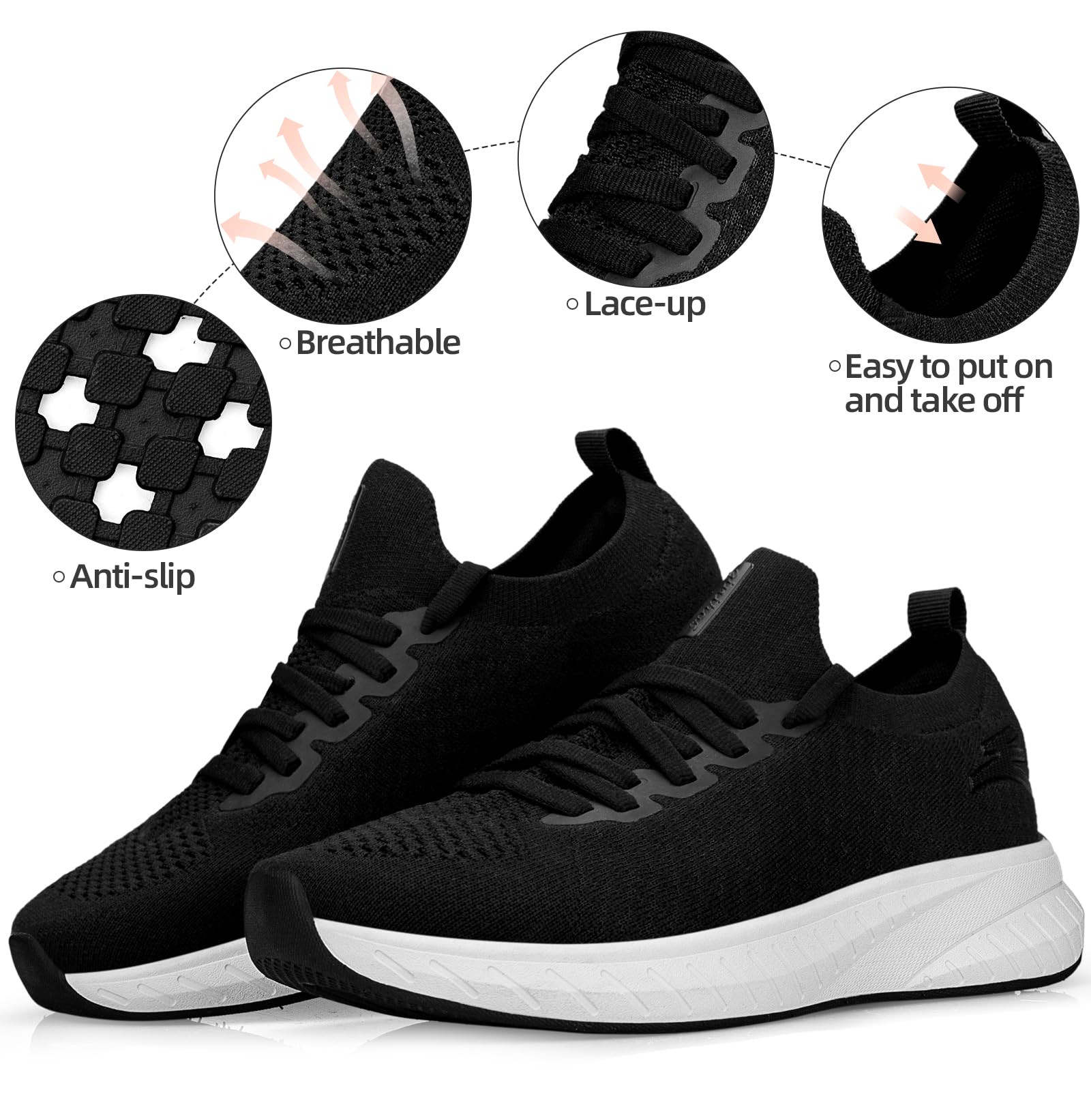 Puweco Scarpe Donna Running Sneakers Comode Tennis Leggero e Traspirante Tempo Libero Fitness Palestra Scarpe