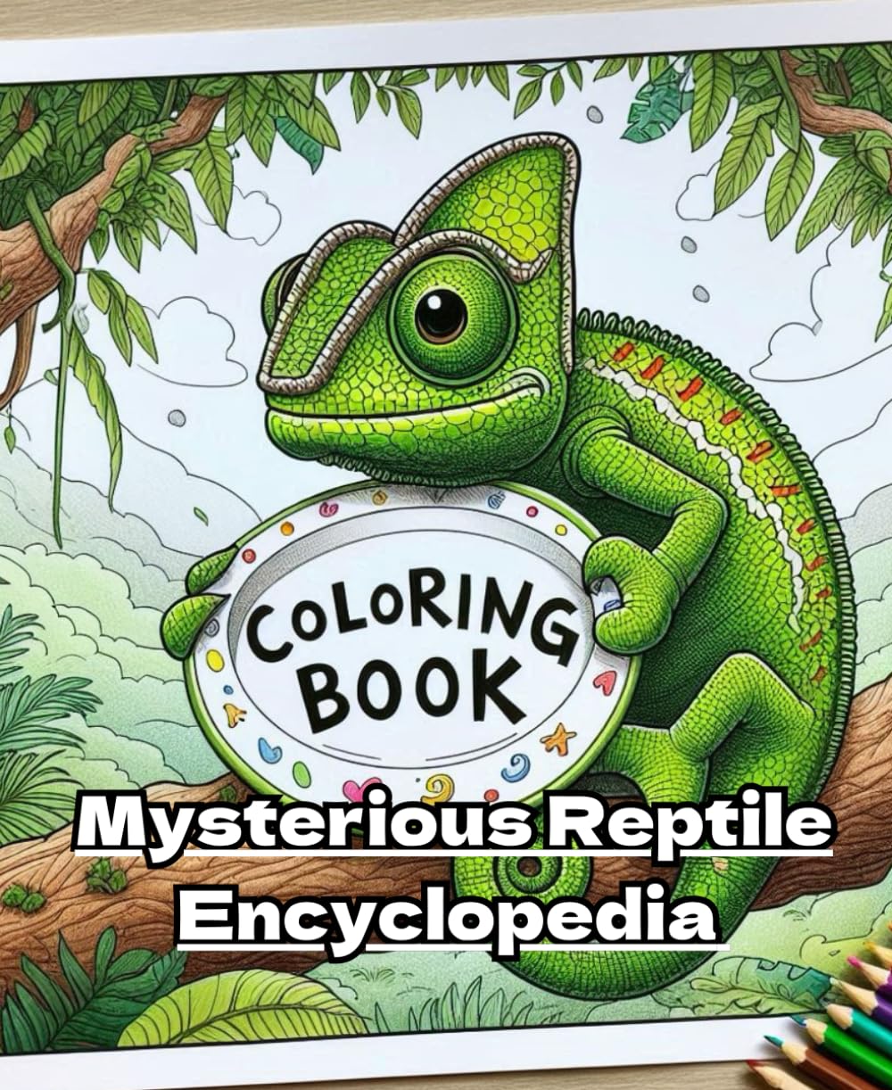 Mysterious Reptile Encyclopedia Coloring Book