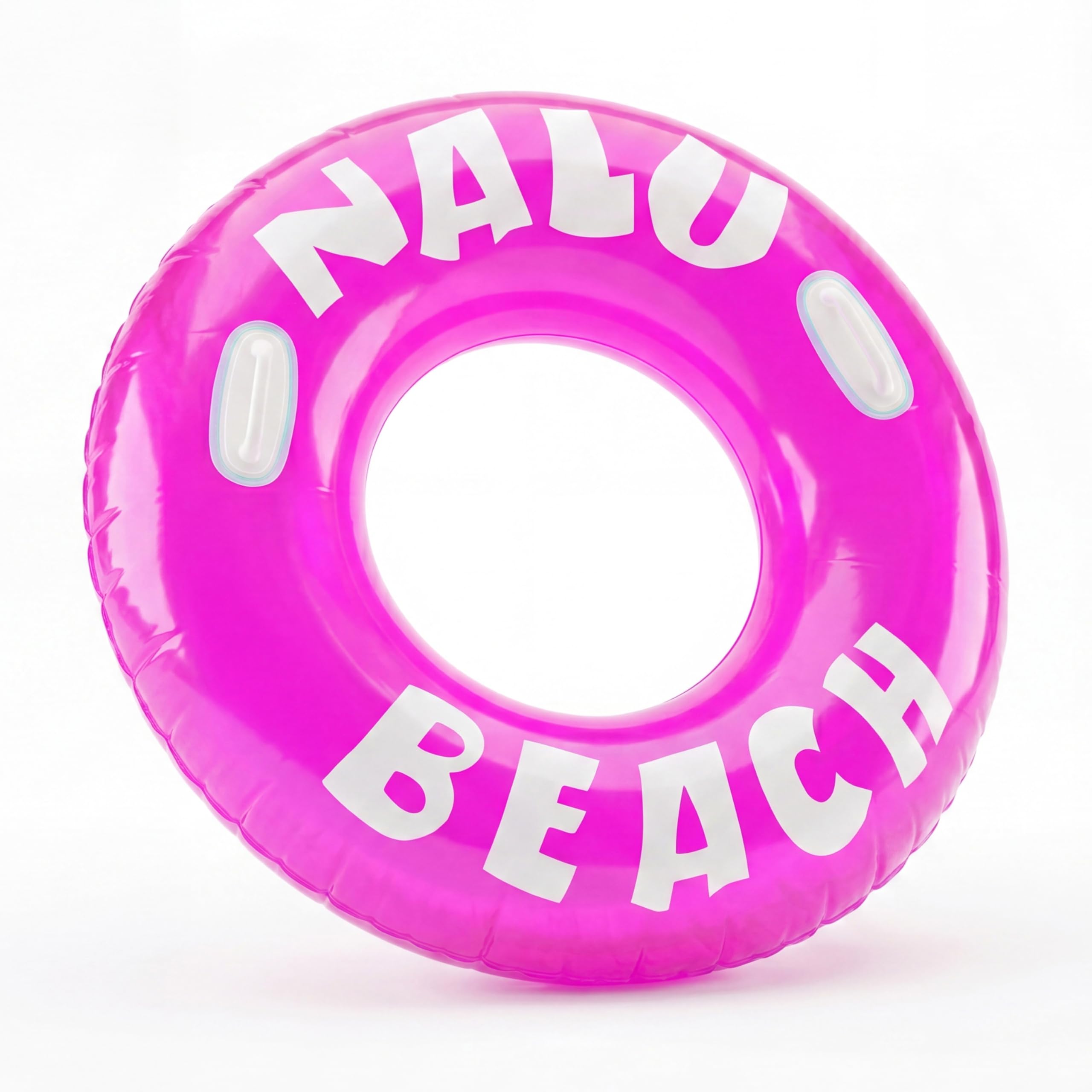 GEEZY Inflatable Turbo Tyre Swim Ring 47" (119cm) - Large Pink Pool Float with Handles & Repair Patch - Heavy Duty Beach Rubber Ring & Swimming Pool Inflatables for Adults & Kids