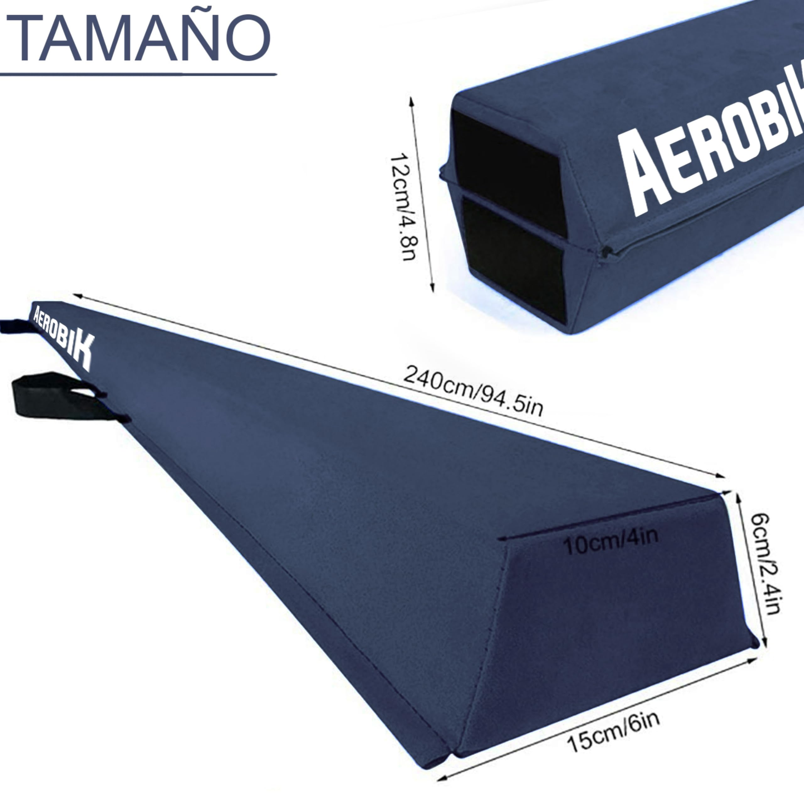 Original Cup Aerobik® Barra de Gimnasia Azul Plegable para Niños y Adultos | Transportable con Bolsa de Transporte | Rígida, Ligera, Antideslizante | Recubrimiento de 3 Capas de Tacto Suave