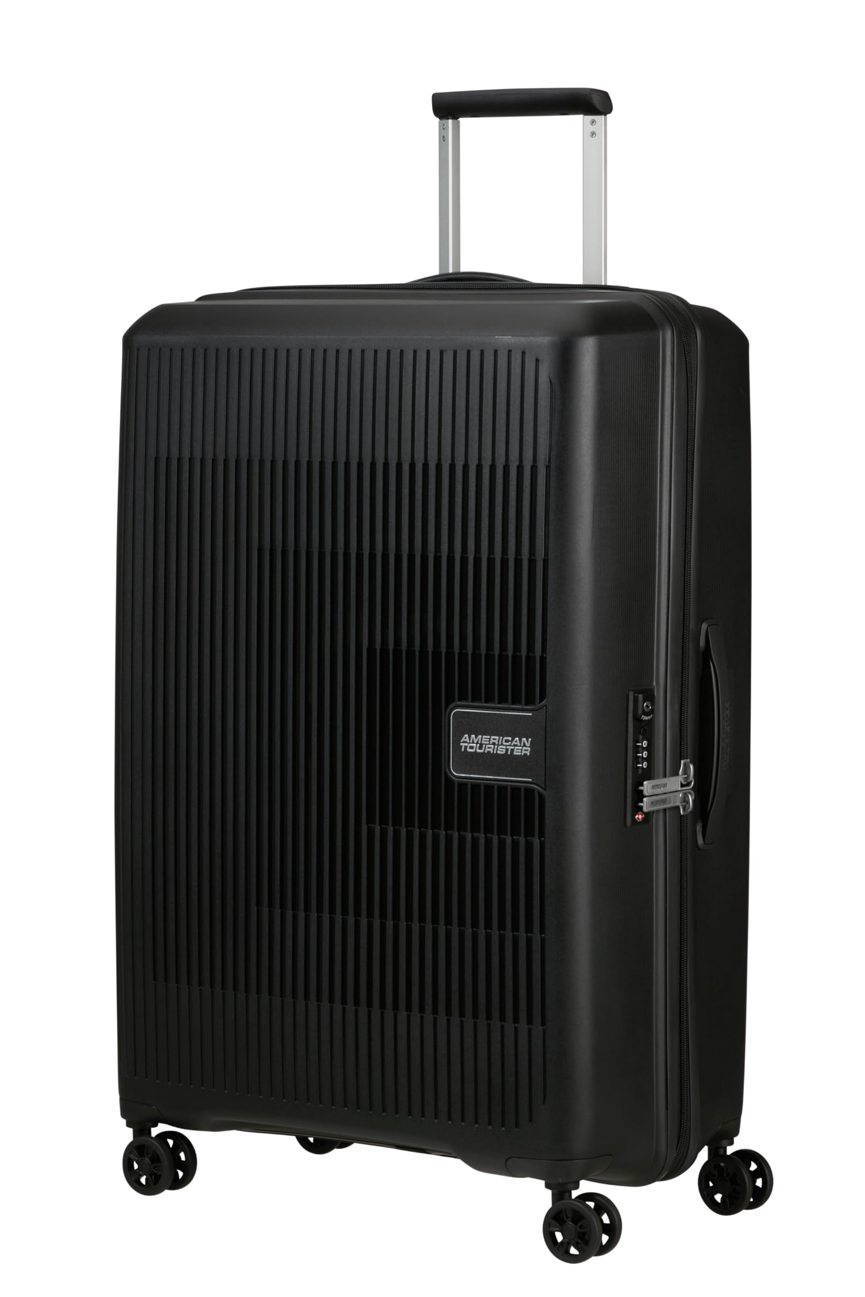 American Tourister Aerostep - Spinner L, Expandable Case, 77 cm, 101.5/109 L, Black (Black)