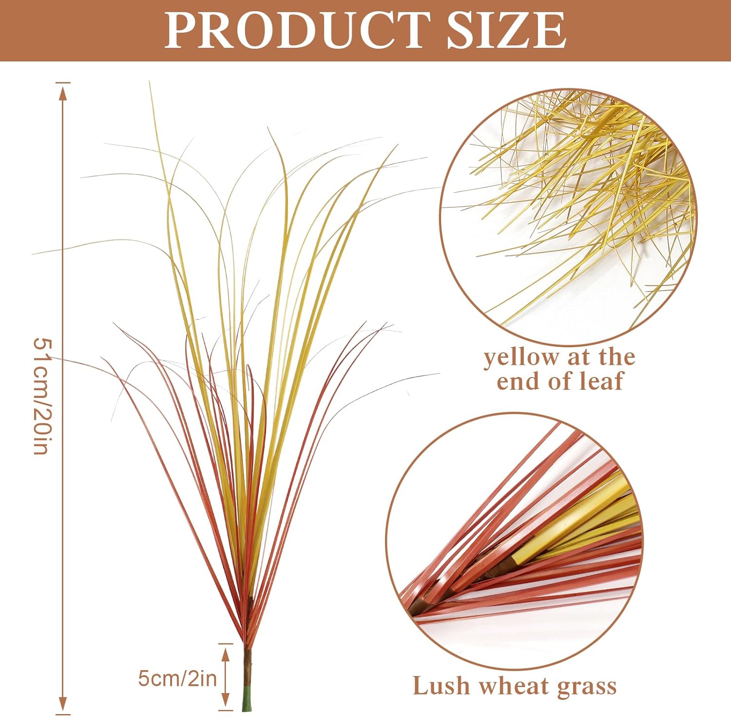 20 PCS Artificial Fall Plants Outdoor Faux Fall Wheat Grass Greenery Stems UV Resistant Artificial Onion Grass Autumn Fake Shrubs Plant for Outdoor Indoor Window Home Decor - Image 4