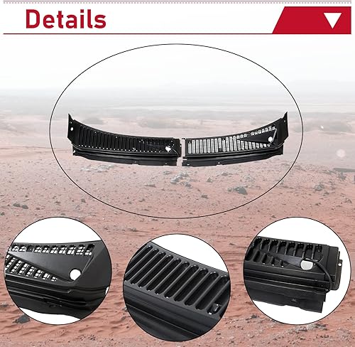 Miniatura 4 de HECASA Kit de paneles de cubiertas de parabrisas compatible con Ford F250 F350 F450 F550 Super Duty 2000-2005 Excursion 1999-2007 Reemplazo para