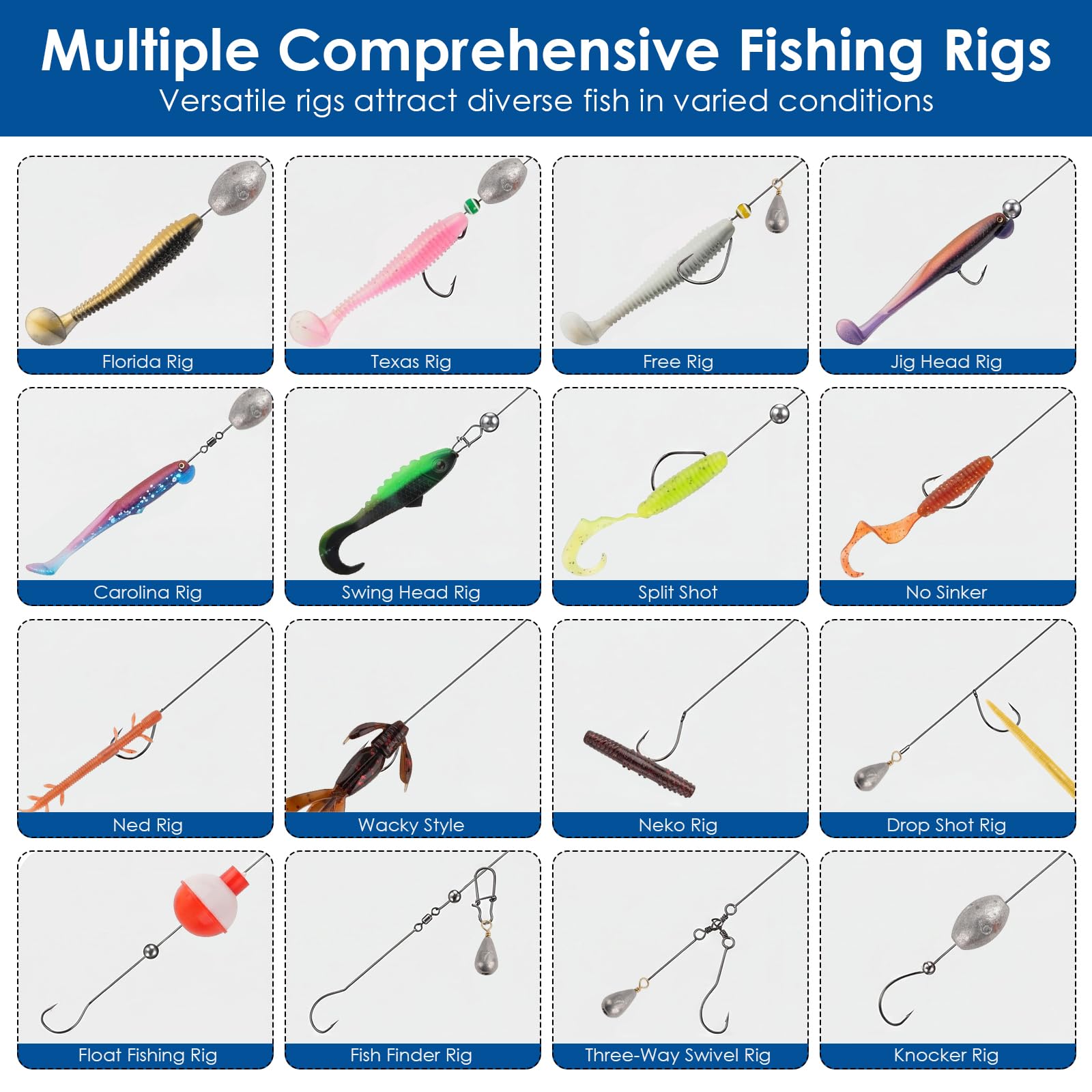 421PCS Fishing Lures Kit - Tackle Box for Anglers -6