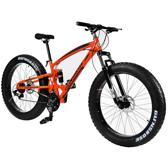 Buy GUNSROSE 26 Inch Fat Tire Bike, 21Speed Dual Disc Brake Fat Tire