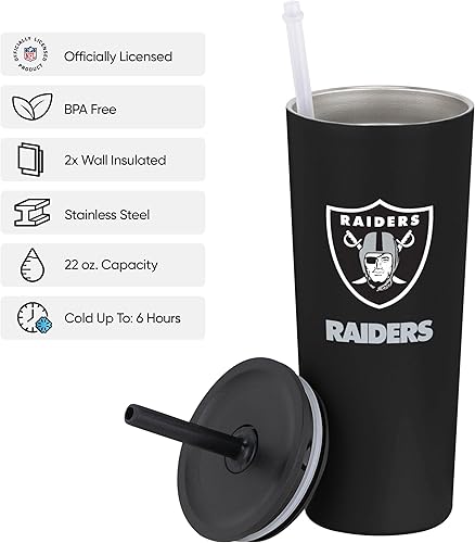 Miniatura 106 de FOCO NFL - Vaso de viaje de 22 onzas con aislamiento con logotipo de equipo de la NFL unisex