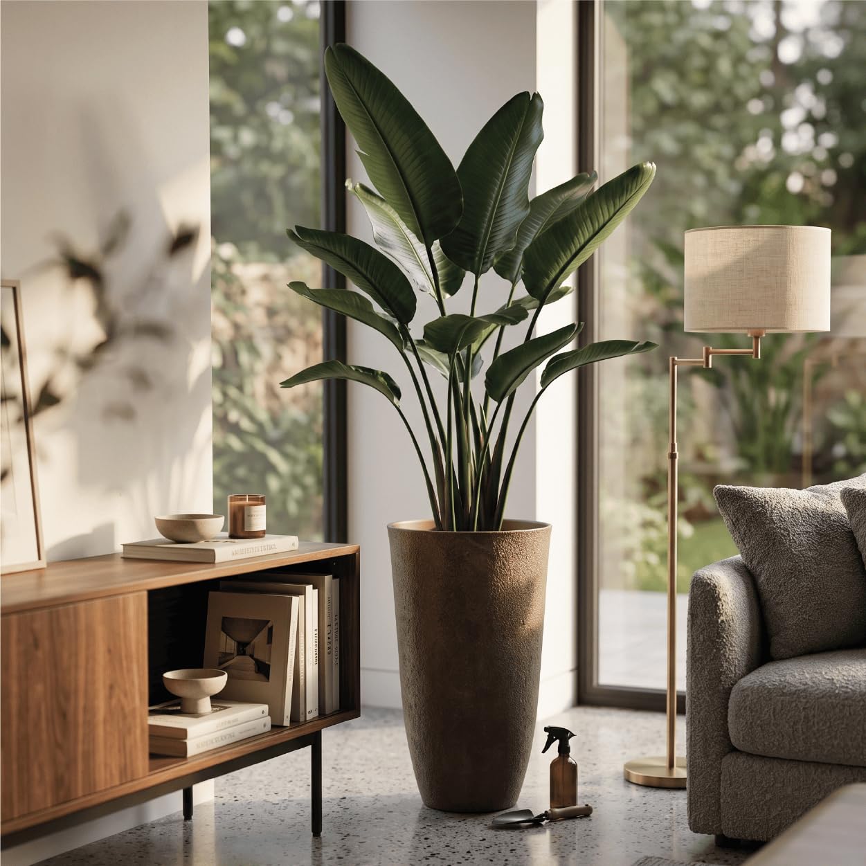 Blumentopf Tower - 35x61 - Braun (Retro) - Blumentopf für den Innen- und Außeneinsatz - Übertopf - Pflanztopf - Pflanzgefäß