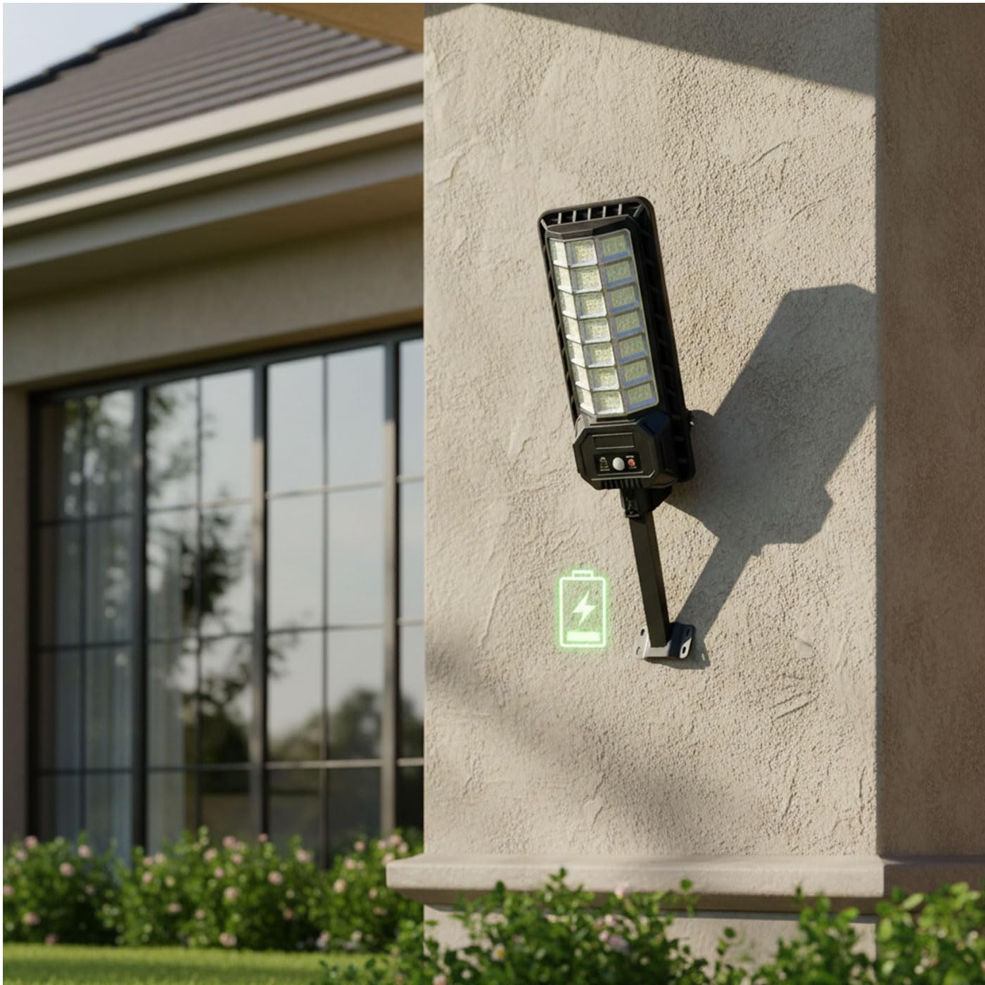 Lampione Solare 1500W 240 LED da Esterno con Sensore Movimento e Crepuscolare, IP65 Impermeabile, Pannello Monocristallino, Batteria Litio 12h, Luce Solare per Giardino, Cortile, Strada