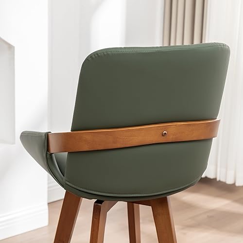 Miniatura 6 de AQG Juego de 2 taburetes de bar, sillas de bar retro modernas de mediados de siglo de 29.5 pulgadas, taburetes de bar giratorios con artesanía de