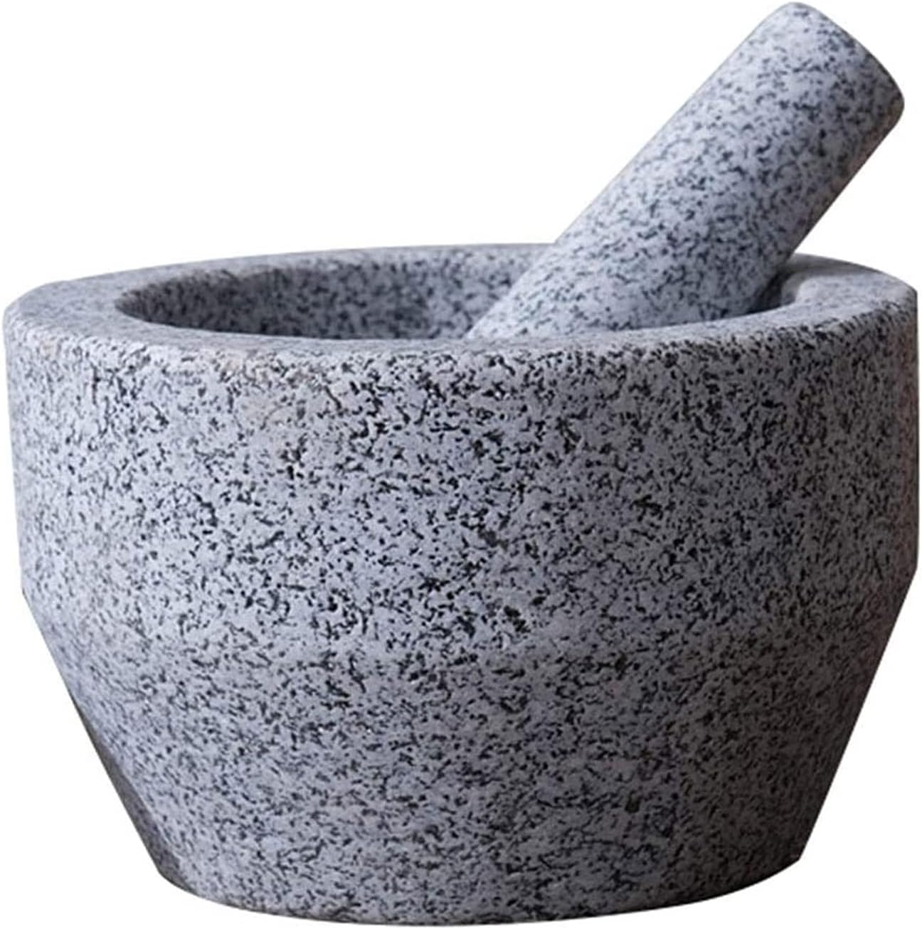Large Mortar and Pestle Set - Heavy Granite, Natural Stone Grinding Bowl Grinder Manual Grinding Seasonings