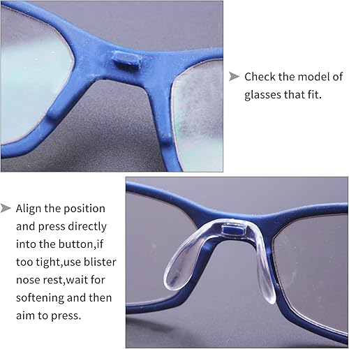 Miniatura 9 de GORGECRAFT 24 pares de almohadillas para la nariz de 0059in en forma de D adhesivo de silicona suave antideslizante para cámara de aire almohadillas