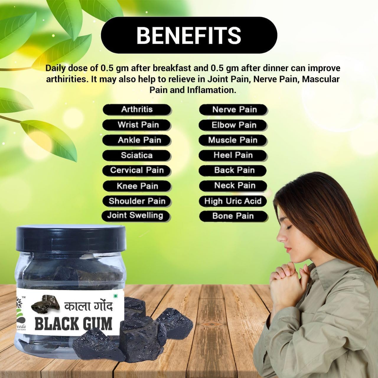 CROV Kala gond | Gond Siyah | (100g) Lab Certified