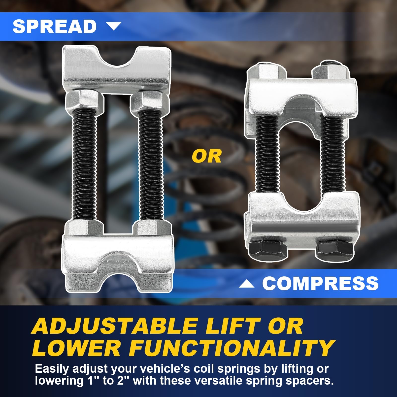 Coil Spring Spacers 4-Pack Coil Spring Compressor Tool - 2-Way ...