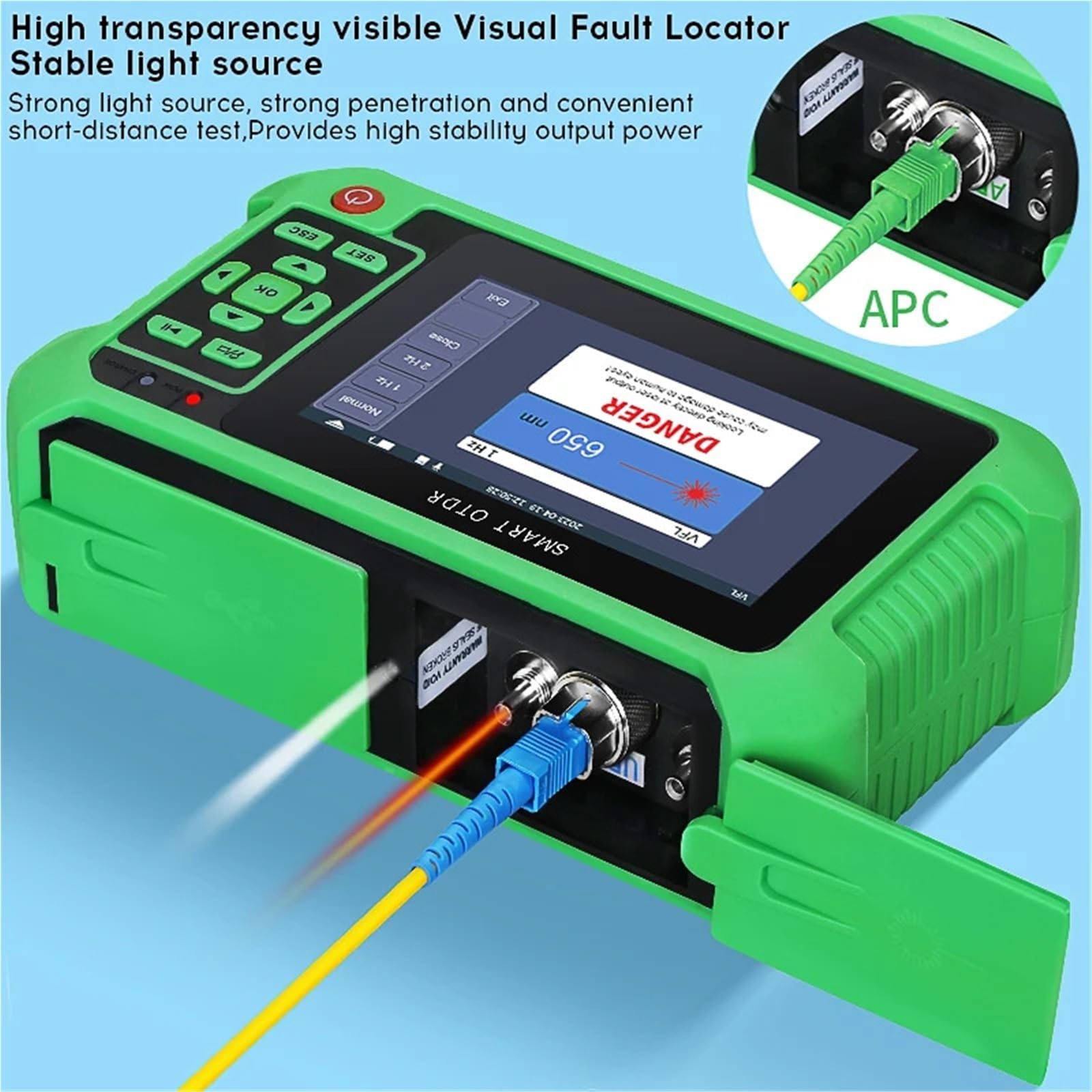Testeur de Fibre Optique Multifonctionnel à réflectomètre temporel (OPM/OLS/VFL intégré) AUA-500U/500A/501U/501A/516U/516A(1310 1550nm(APC))