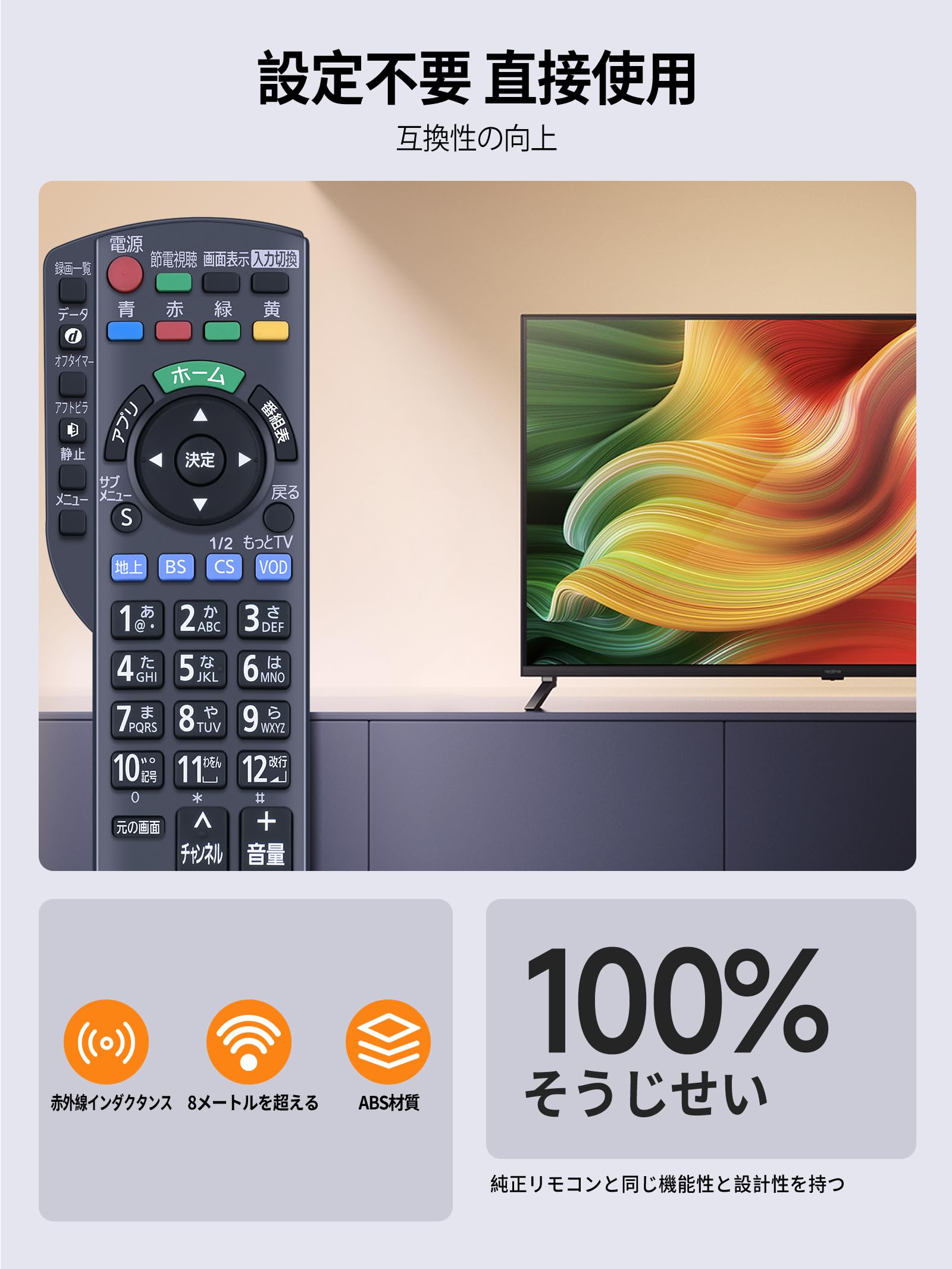 Amazon | テレビリモコン N2QAYB000847 for パナソニック 液晶テレビ用