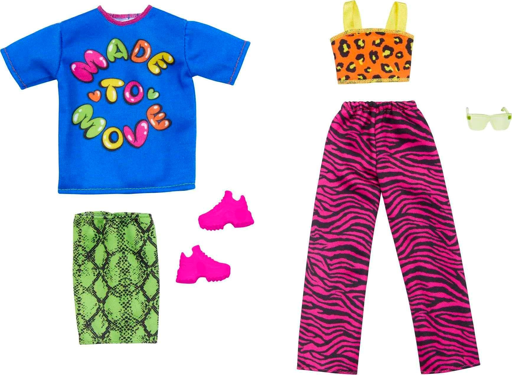 Clothes, Fashion & Accessories Pack Fashion Dolls, Set Includes 2 Complete Looks with Vibrant Outfits & Styling Pieces